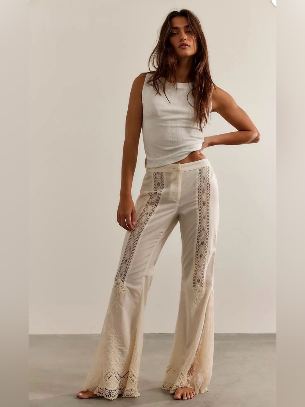 NWT Aliyah Lace Flare Pants by Free People